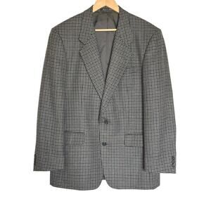 Pierre Balmain 100% Wool Single Breasted Houndstooth Blazer Jacket Mens 40R